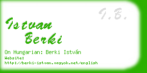 istvan berki business card
